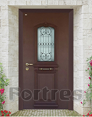 Двери mul-t-lock” 401” со стеклопакетом и ковкой дизайн - классик
