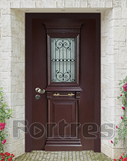 Двери mul-t-lock ”410” со стеклопакетом и ковкой дизайн - ренессанс