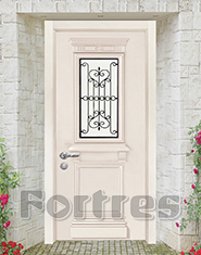 Двери mul-t-lock ”411” со стеклопакетом и ковкой дизайн - ренессанс