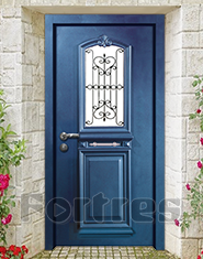 Двери mul-t-lock ”401” со стеклопакетом и ковкой дизайн - классик